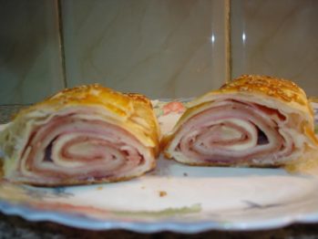 Omeleta enrolada com Fiambre