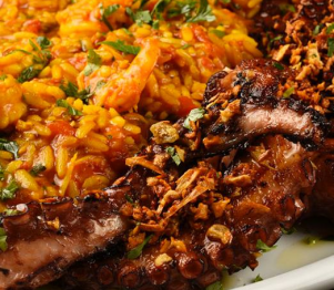 Polvo Braseado com Arroz do Mesmo