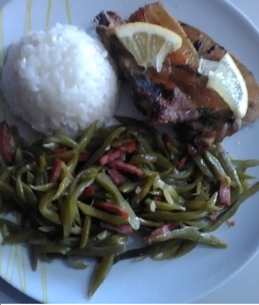 Feijão verde salteado com chouriço