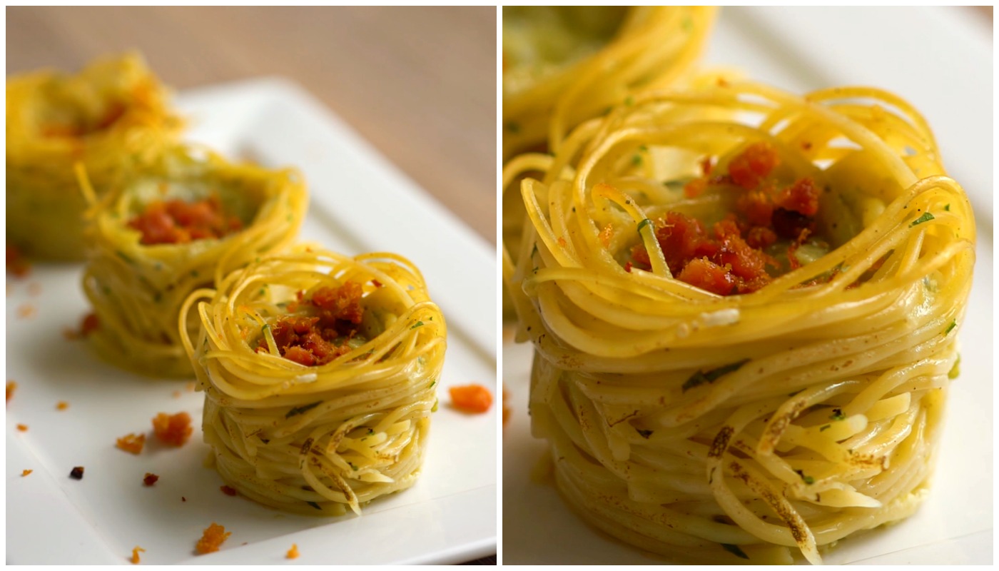 Fritos de Esparguete com Alho e Bacon