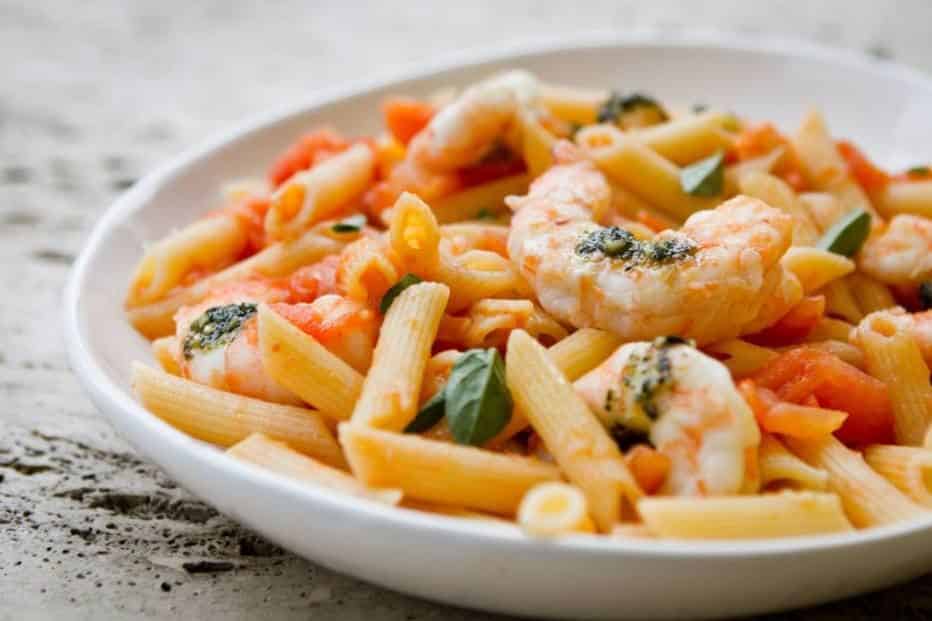 Penne Salteado com Gambas