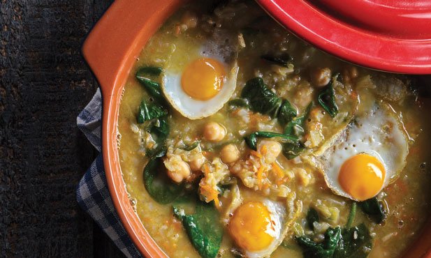 Sopa Juliana com Grão e Espinafres